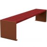 Banquette publique bois lasuré acajou et acier 180 cm KUB corten