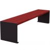 Banquette publique bois lasuré acajou et acier 180 cm KUB noir