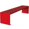 Banquette publique bois lasuré acajou et acier 180 cm KUB rouge