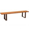 Banquette publique bois lasuré chêne clair et acier 180 cm RIGA marron