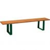 Banquette publique bois exotique lasuré chêne clair et acier 180 cm RIGA vert