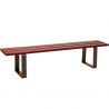 Banquette publique bois exotique lasuré acajou et acier 180 cm RIGA marron