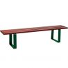 Banquette publique bois exotique lasuré acajou et acier 180 cm RIGA vert