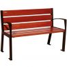 Banc public bois lasuré acajou et acier avec accoudoirs 120 cm SILAOS marron