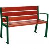 Banc public bois lasuré acajou et acier avec accoudoirs 120 cm SILAOS vert