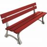 Banc public bois exotique lasuré acajou et pieds en fonte gris 120 cm MORA