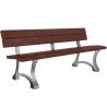 Banc public plastique recyclé et pieds en fonte 120 cm MORA gris