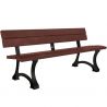 Banc public plastique recyclé et pieds en fonte 120 cm MORA noir