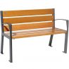 Banc acier et chêne clair avec accoudoirs 120 cm SILAOS gris anthracite