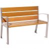 Banc acier et chêne clair avec accoudoirs 120 cm SILAOS gris