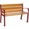 Banc acier et chêne clair avec accoudoirs 120 cm SILAOS bordeaux