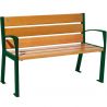 Banc acier et chêne clair avec accoudoirs 120 cm SILAOS vert