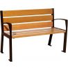 Banc acier et chêne clair avec accoudoirs 120 cm SILAOS marron