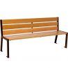 Banc urbain acier et chêne clair 180 cm SILAOS corten