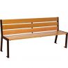 Banc urbain acier et chêne clair 180 cm SILAOS marron