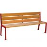 Banc urbain acier et chêne clair 180 cm SILAOS bordeaux