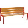 Banc urbain acier et chêne clair 180 cm SILAOS rouge