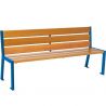 Banc urbain acier et chêne clair 180 cm SILAOS bleu