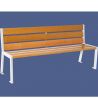 Banc urbain acier et chêne clair 180 cm SILAOS blanc