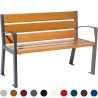 Banc public bois avec accoudoirs 120 cm chêne et acier