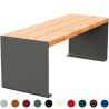 Banquette publique bois lasuré chêne clair et acier 120 cm KUB