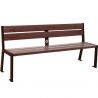 Banc public plastique recyclé et acier 180 cm marron