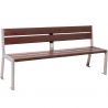 Banc public plastique recyclé et acier 180 cm gris