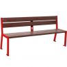 Banc public plastique recyclé et acier 180 cm rouge