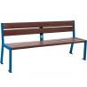 Banc public plastique recyclé et acier 180 cm bleu