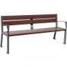 Banc public avec accoudoirs plastique recyclé et acier 180 cm gris anthracite