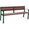 Banc public avec accoudoirs plastique recyclé et acier 180 cm vert