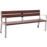 Banc public avec accoudoirs plastique recyclé et acier 180 cm gris