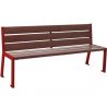 Banc urbain plastique recyclé et acier 180 cm bordeaux