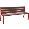 Banc urbain plastique recyclé et acier 180 cm rouge