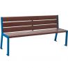 Banc urbain plastique recyclé et acier 180 cm bleu