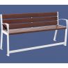 Banc public avec accoudoirs et repose-pieds plastique recyclé et acier 180 cm blanc