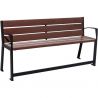 Banc public avec accoudoirs et repose-pieds plastique recyclé et acier 180 cm noir