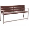 Banc public avec accoudoirs et repose-pieds plastique recyclé et acier 180 cm gris