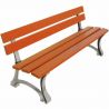 Banc public bois lasuré chêne et pieds en fonte gris 120 cm