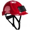 Casque Endurance avec porte-badge rouge