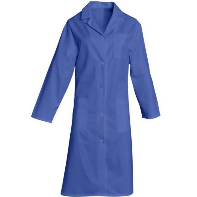 Blouse femme de ménage manches longues coton bleu Madona ML