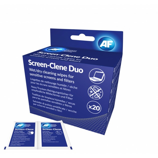 Paire de lingettes humides/séches pour écrans Sceen Clene Duo