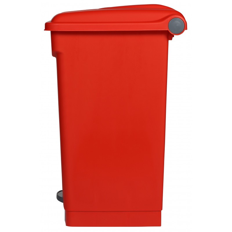 Poubelle de tri sélectif Sourire couvecle rouge déchets plastique 52 L