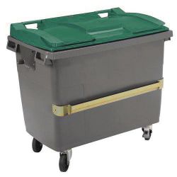 Conteneur poubelle 660 litres à préhension latérale pour le tri des  emballages - Poubelle jaune - 210043E